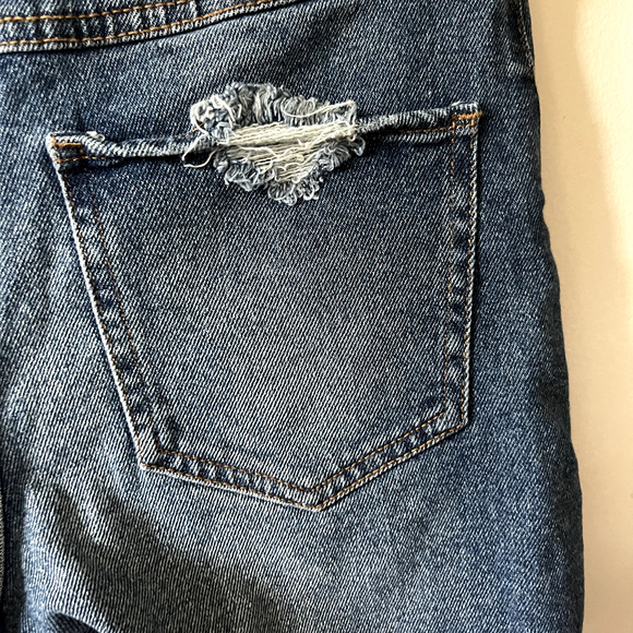 Sincerely Jules NEW Shorts Denim Jean Distressed Super HIgh Rise Wedge 25/1 - Picture 11 of 13